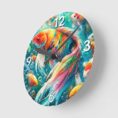 Koi Fish With Colorful Scales Wall Clock Ronde Klok (Hoek)