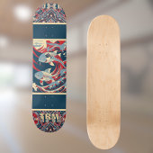 Koi Fish with Red Blue Crazy Pattern Monogram Persoonlijk Skateboard