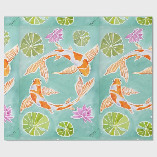 Koi Fish Wrapping Paper Cadeaupapier (Vlak)