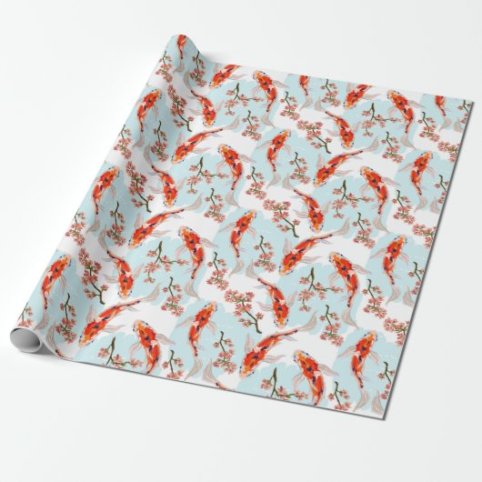 Koi Fish Wrapping Paper Cadeaupapier (Uitgerold)