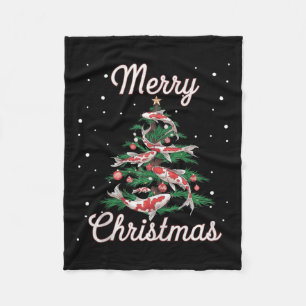 Koi Fish Xmas Tree Koi Carp Kerstboom Fleece Deken