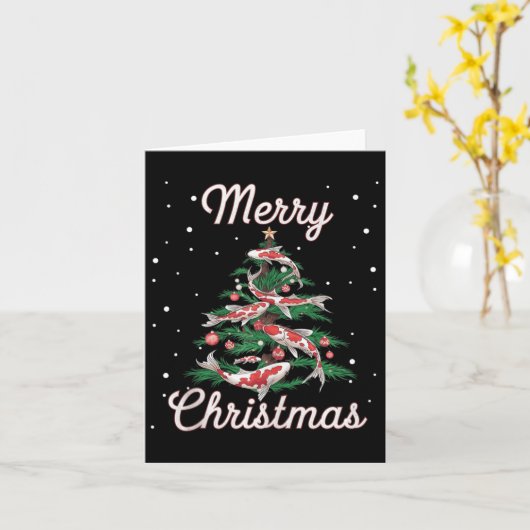 Koi Fish Xmas Tree Koi Carp Kerstboom Kaart (Gele Bloem)