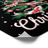 Koi Fish Xmas Tree Koi Carp Kerstboom Poster (Hoek)