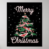 Koi Fish Xmas Tree Koi Carp Kerstboom Poster (Voorkant)