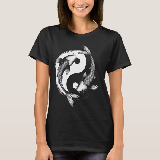 Koi Fish Yang Symbool Ontwerp Grafische T - shirts (Voorkant)