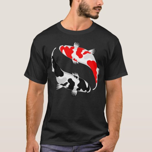 Koi Fish Yin en Yang Art tshirt (Voorkant)