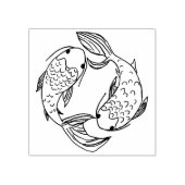 Koi Fish Yin en Yang Rubberstempel (Afrduk)