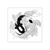Koi Fish Yin Yang Rubberstempel (Afrduk)