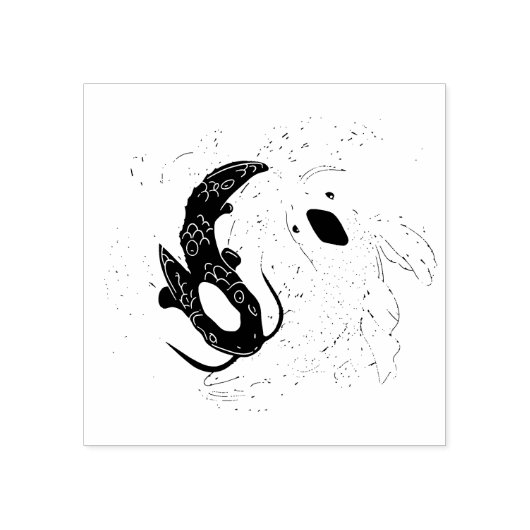Koi Fish Yin Yang Rubberstempel (Afrduk)