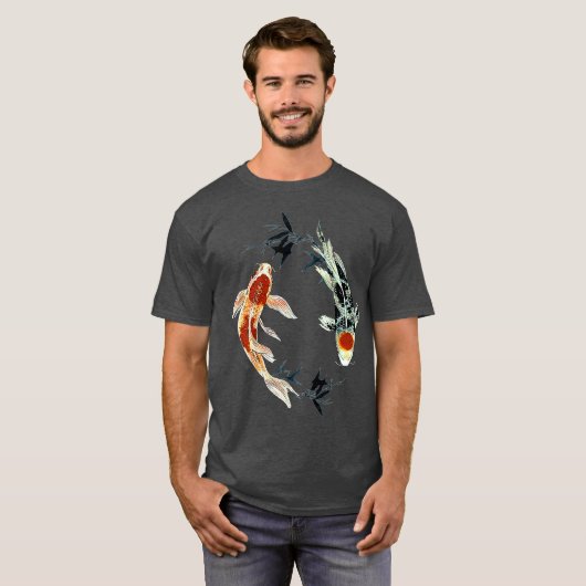 koi fish yin yang with bamboo t - shirts Premium (Voorkant volledig)