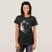 Koi Fish Ying Yang Black en White T-shirt (Voorkant volledig)