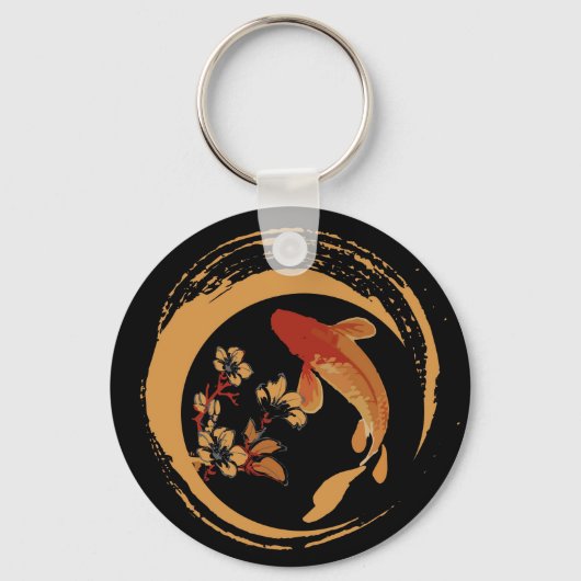 Koi Fish Zen Meditatie Sleutelhanger (Voorkant)