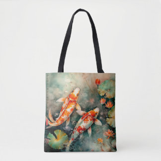Koi fishes japanse all-over print tote bag
