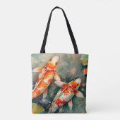 Koi fishes japanse all-over print tote bag (Achterkant)