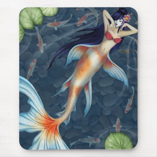 Koi Geisha Mermaid Mousepad Muismat (Voorkant)