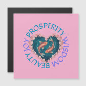 Koi goede voorspoed roze en turquoise magnetische (Voorkant / Achterkant)