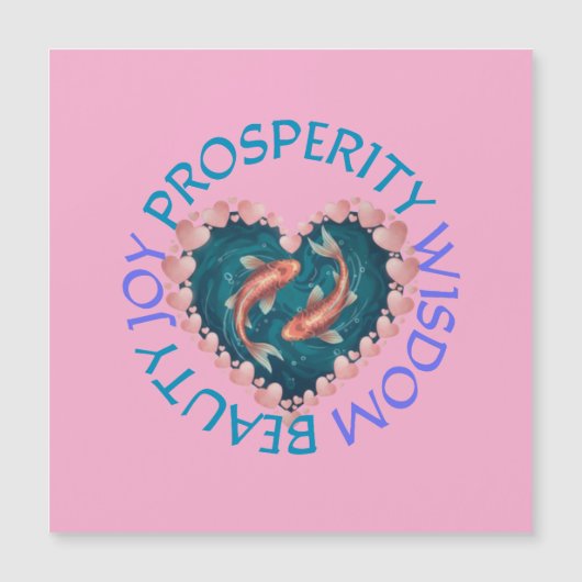 Koi goede voorspoed roze en turquoise magnetische (Voorkant)