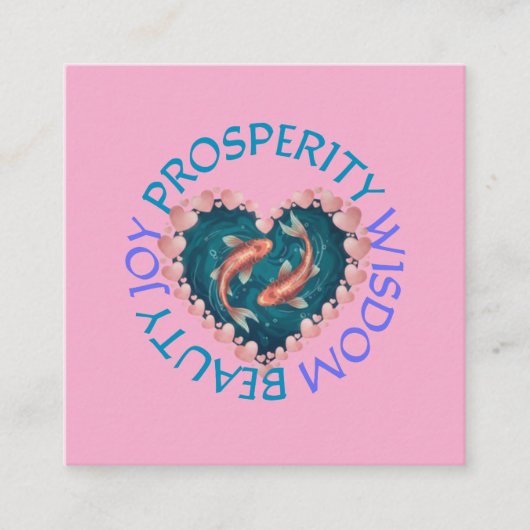 Koi goede voortgang roze en turquoise informatiekaartje (Voorkant)