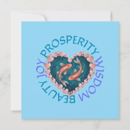 Koi goede voortgang roze en turquoise kaart