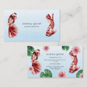 Koi Goldfish Lotus Lilies Japanse Waterverf Visitekaartje (Voorkant / Achterkant)