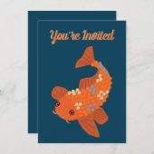 Koi Goldfish Ornamental Fish Pond Party Kaart (Voorkant / Achterkant)