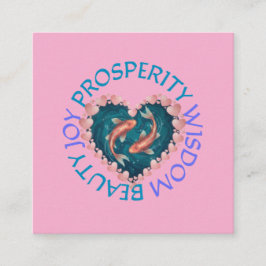 Koi good fortune pink and turquoise  informatiekaartje