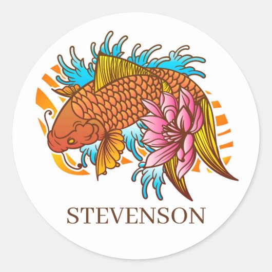 Koi Goudvis Thuis Sticker Enveloppeel Aziatisch (Voorkant)
