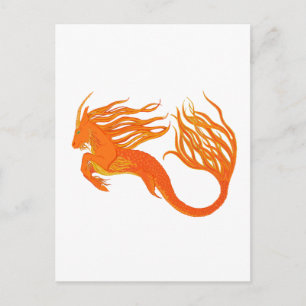 Koi Horse Oranje Fire Briefkaart