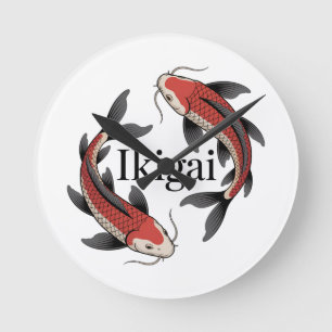 Koi Ikigai Symbool van doel en betekenisvol leven Ronde Klok