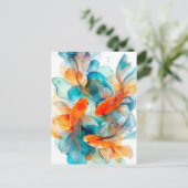 Koi in Flow Briefkaart (Staand voorkant)