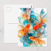 Koi in Flow Briefkaart (Voorkant / Achterkant)