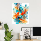 Koi in Flow Poster (Thuiskantoor)