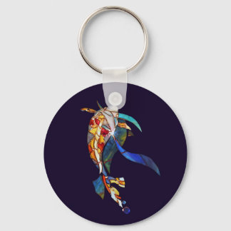 Koi in Space Glass Art Modern Sleutelhanger links