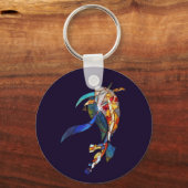 Koi in Space Glass Art Modern Sleutelhanger rechts (Voorkant)