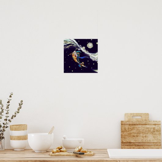Koi in Universe Glass Designer Interior Poster (Keuken)