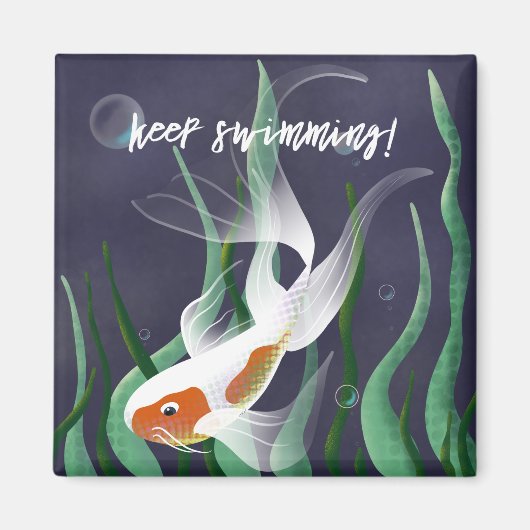 Koi in water zwemmen aanmoediging magneet (Voorkant)
