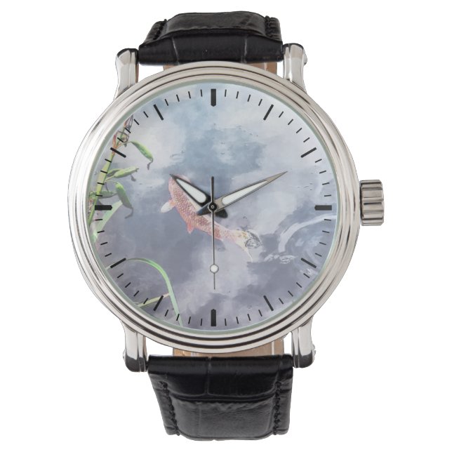 Koi in wervelend water horloge (Voorkant)