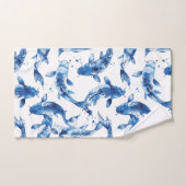 Koi indigo shibori-patroon bad handdoek (Handdoek)
