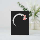 Koi Japanse Enso Circle Carp Fish Briefkaart (Staand voorkant)