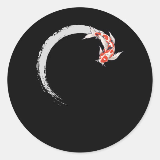 Koi Japanse Enso Circle Carp Fish Ronde Sticker (Voorkant)