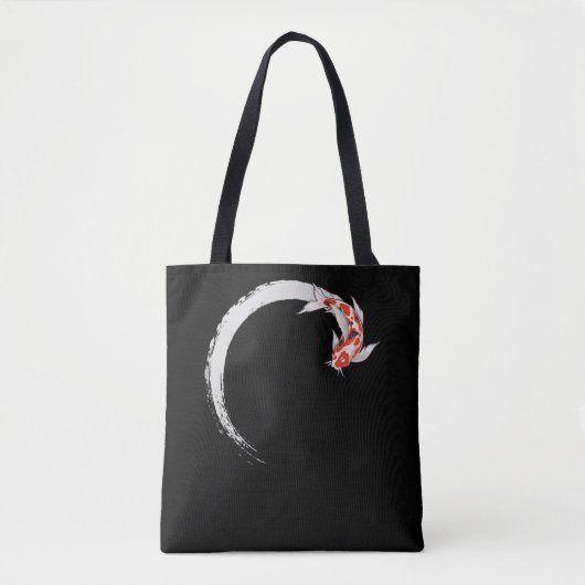Koi Japanse Enso Circle Carp Fish Tote Bag (Voorkant)