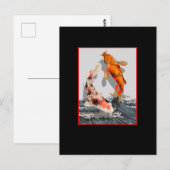 Koi Japanse golfwaterkrap Briefkaart (Voorkant / Achterkant)