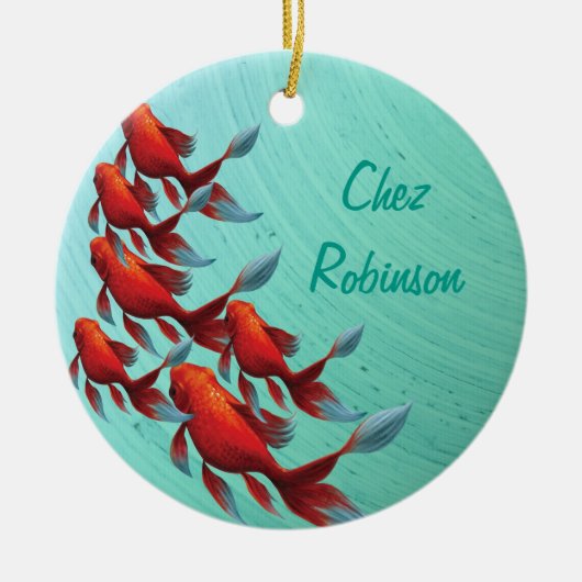Koi Japanse Oriëntaalse Vis Keramisch Ornament (Voorkant)