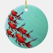 Koi Japanse Oriëntaalse Vis Keramisch Ornament (Achterkant)