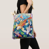 Koi Karper in Glas in Lood Tote Bag (Dichtbij)