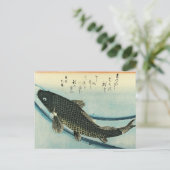 Koi (karper) - Japanse visafdruk van Hiroshige Briefkaart (Staand voorkant)