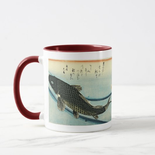 Koi (karper) - Japanse visafdruk van Hiroshige Mok (Links)