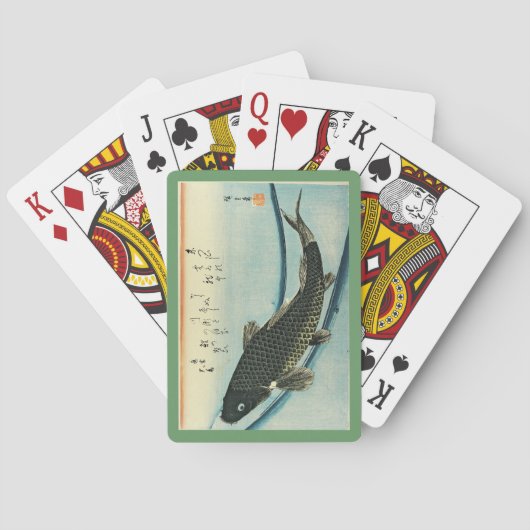 Koi (karper) - Japanse visafdruk van Hiroshige Pokerkaarten (Achterkant)