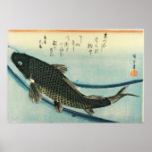 Koi (karper) - Japanse visafdruk van Hiroshige Poster (Voorkant)