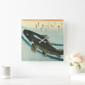 Koi (karper) - Japanse visafdruk van Hiroshige Vierkante Klok (Huis)